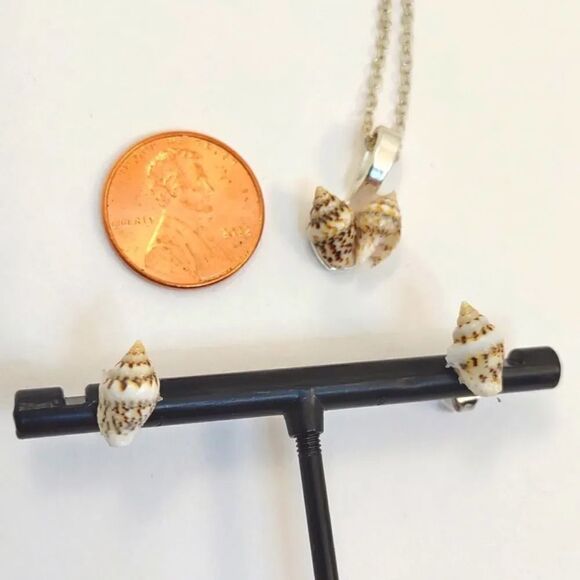 Seashell Necklace and Earrings Set Clearwater Beach Florida Handmade - Picture 10 of 12